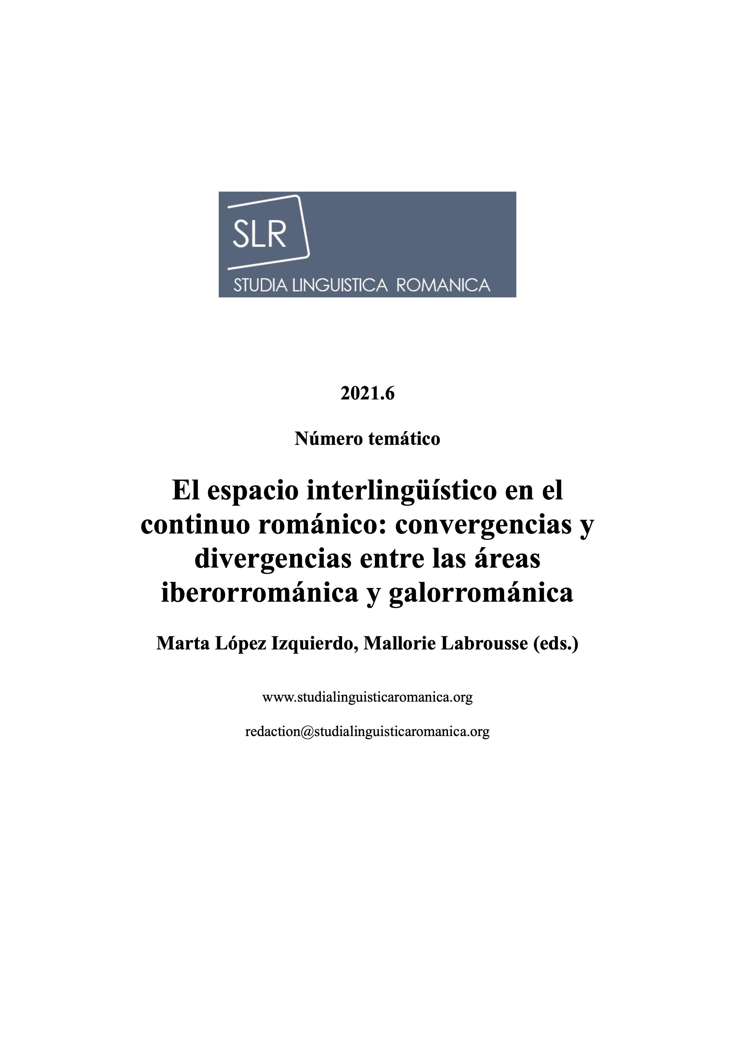 Couverture de El espacio interlingüístico en el continuo románico : convergencias y divergencias entre las áreas iberorrománica y galorrománica, 2021